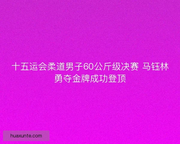 十五运会柔道男子60公斤级决赛 马钰林勇夺金牌成功登顶